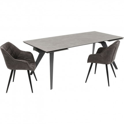 Extension Table Amsterdam Dark 200(45+45)x100cm Kare Design