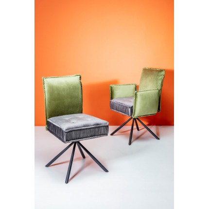 Chair with armrests Chelsea green and grey Kare Design