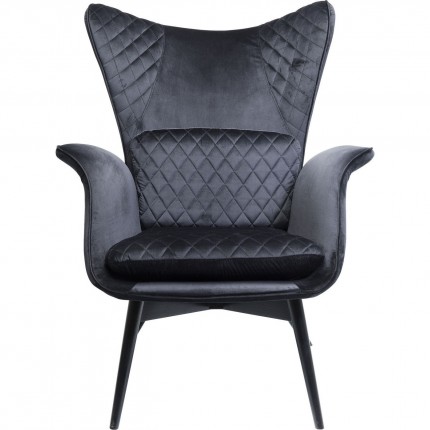 Armchair Tudor Velvet Black Kare Design