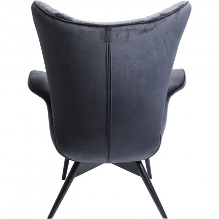 Armchair Tudor Velvet Black Kare Design