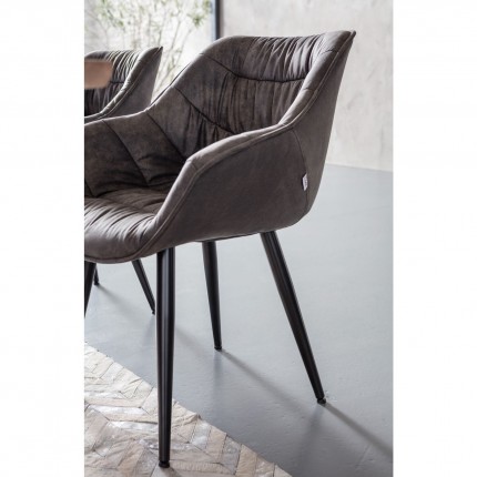 Chair with armrests Thelma grey Kare Design