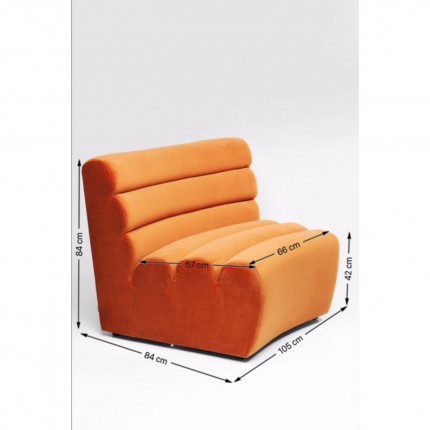 Assise Wave velours orange Kare Design