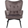 Fauteuil Vicky velours gris Kare Design