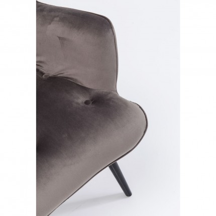 Armchair Black Vicky Velvet Grey Kare Design