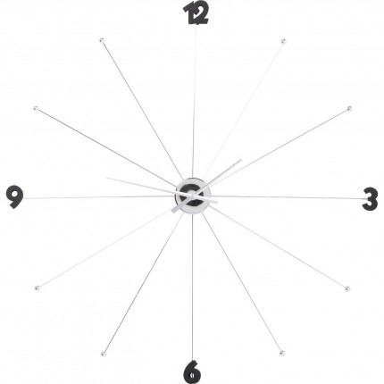 Wall Clock Umbrella chrome and black Kare Design