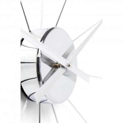 Horloge murale Umbrella chrome et noire Kare Design