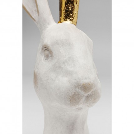 Déco tête de lapin 30cm blanc et doré Kare Design