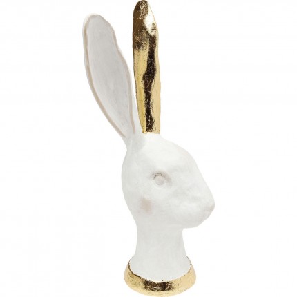 Déco tête de lapin 30cm blanc et doré Kare Design