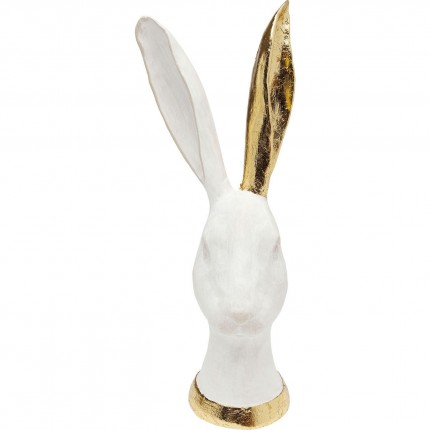 Déco tête de lapin 30cm blanc et doré Kare Design