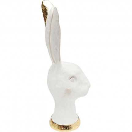 Déco tête de lapin 30cm blanc et doré Kare Design