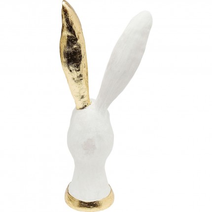 Déco tête de lapin 30cm blanc et doré Kare Design