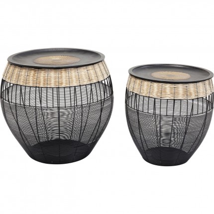 Side Table African Drums (2/Set) Kare Design