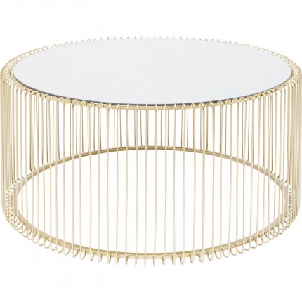 Coffee Table Wire Uno Brass Ø80cm Kare Design