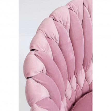 Chair with armrests Knot velvet pink Kare Design