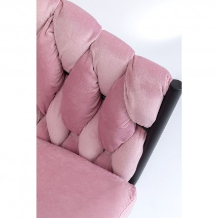 Chair with armrests Knot velvet pink Kare Design