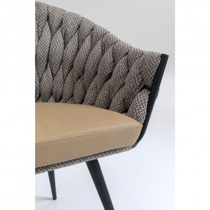 Chair with armrests Knot brown Kare Design