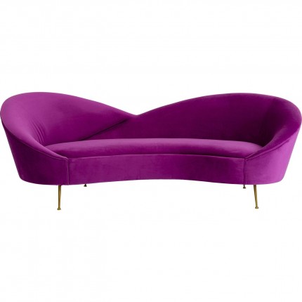 Sofa Night Fever 3-Seater velvet purple Kare Design