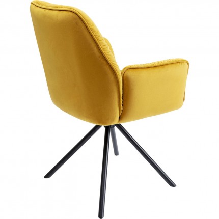 Chair with armrests Mila Yellow Kare Design