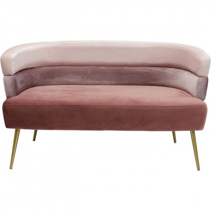 Sofa Sandwich 2-Seater Velvet Pink Kare Design