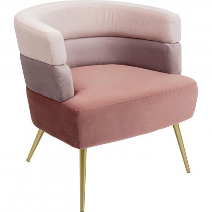 Armchair Sandwich velvet pink Kare Design