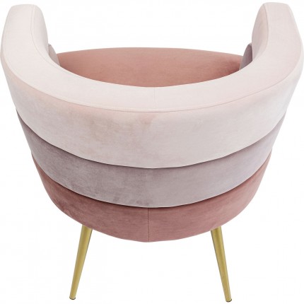 Armchair Sandwich velvet pink Kare Design