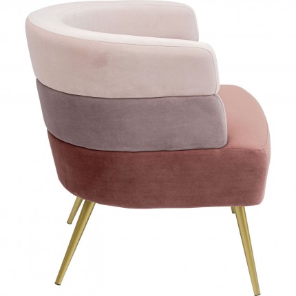 Armchair Sandwich velvet pink Kare Design