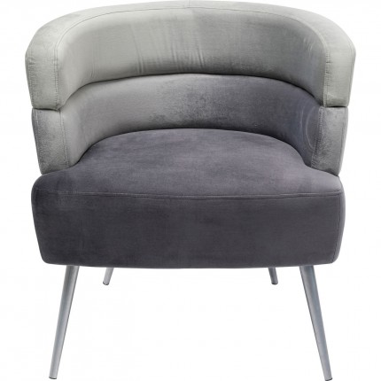 Armchair Sandwich velvelt grey Kare Design