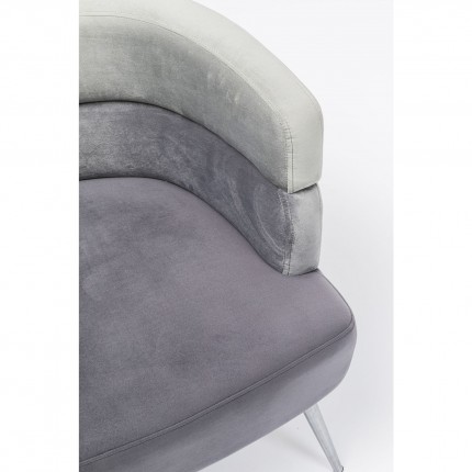 Armchair Sandwich velvelt grey Kare Design