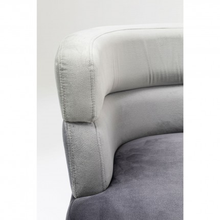 Armchair Sandwich velvelt grey Kare Design