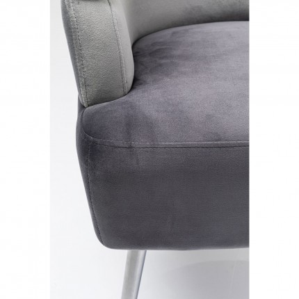 Armchair Sandwich velvelt grey Kare Design