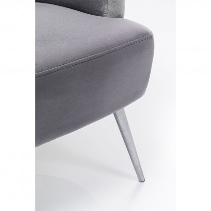 Armchair Sandwich velvelt grey Kare Design