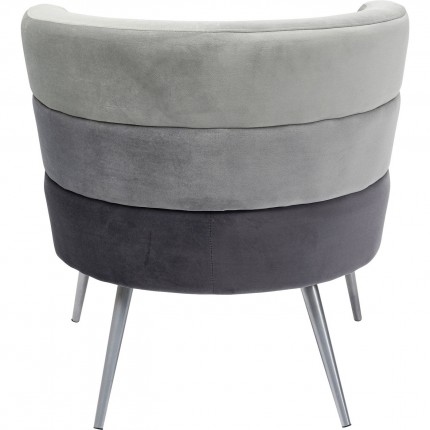 Armchair Sandwich velvelt grey Kare Design