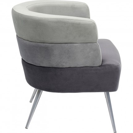 Armchair Sandwich velvelt grey Kare Design