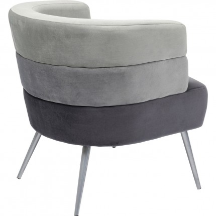 Armchair Sandwich velvelt grey Kare Design