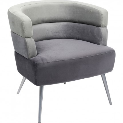 Armchair Sandwich velvelt grey Kare Design