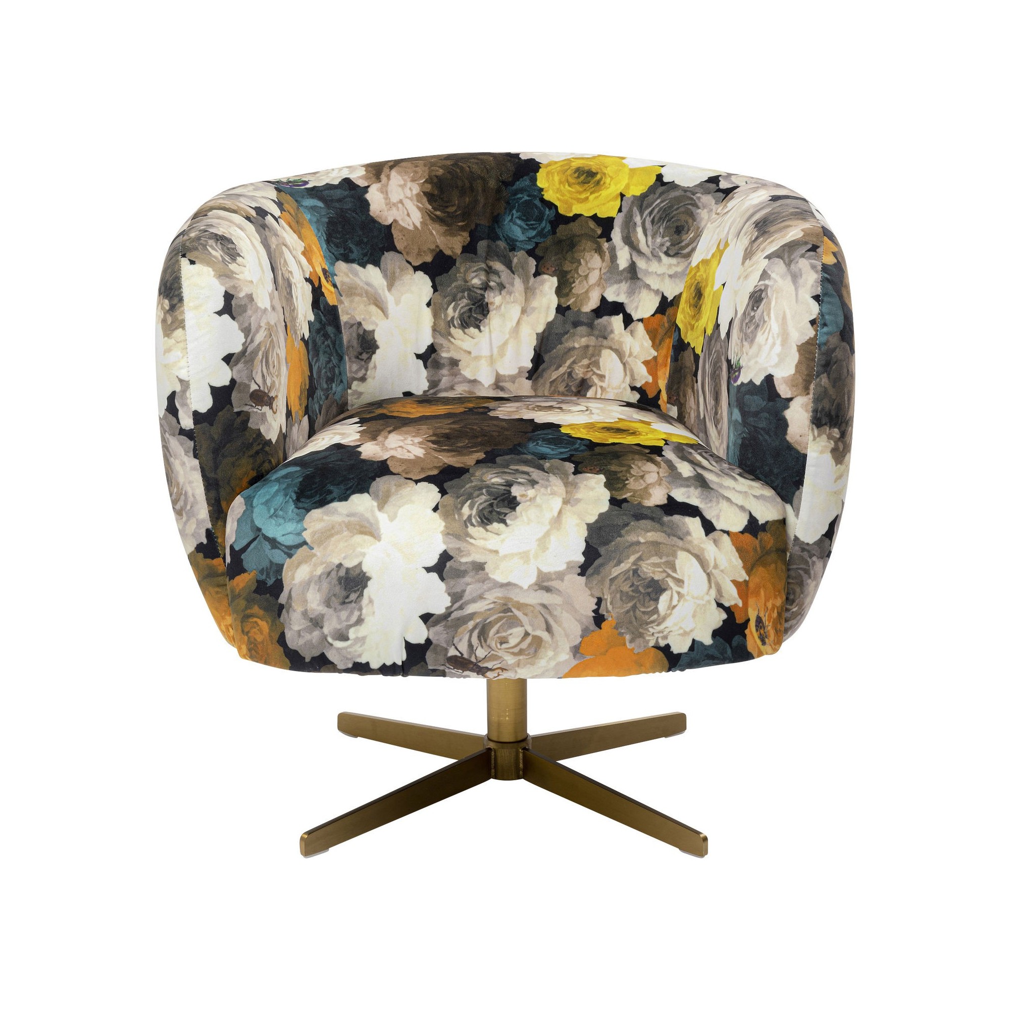 Fauteuil pivotant Peony jaune