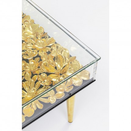 Coffee Table Gold Flowers 120x60cm Kare Design