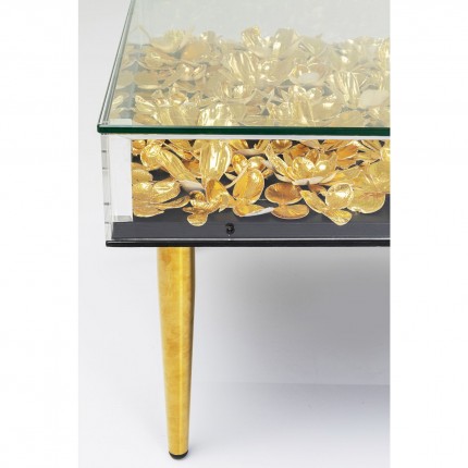 Coffee Table Gold Flowers 120x60cm Kare Design