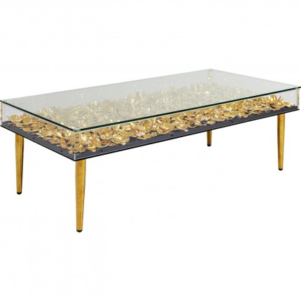 Coffee Table Gold Flowers 120x60cm Kare Design