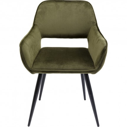 Chair with armrests San Francisco Dark Green Kare Design