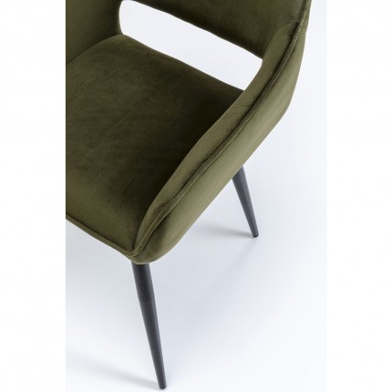 Chair with armrests San Francisco Dark Green Kare Design