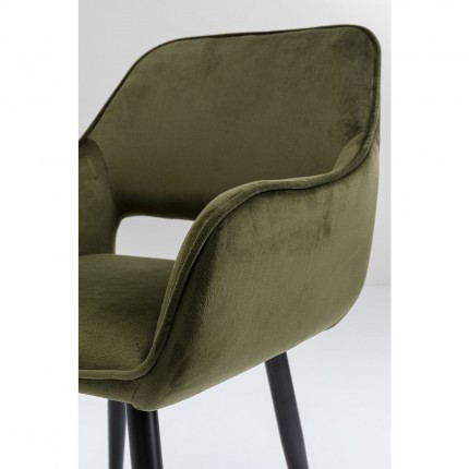 Chair with armrests San Francisco Dark Green Kare Design