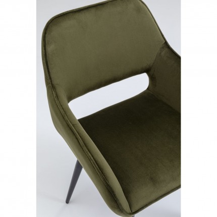 Chair with armrests San Francisco Dark Green Kare Design