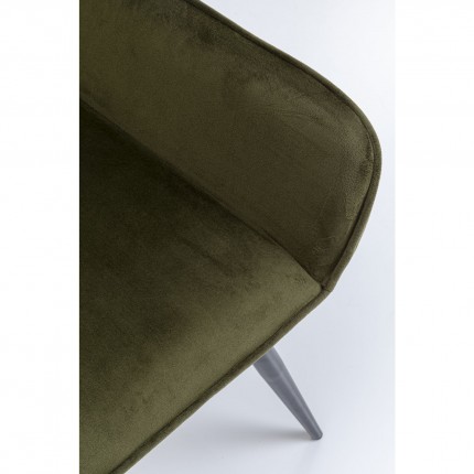 Chair with armrests San Francisco Dark Green Kare Design