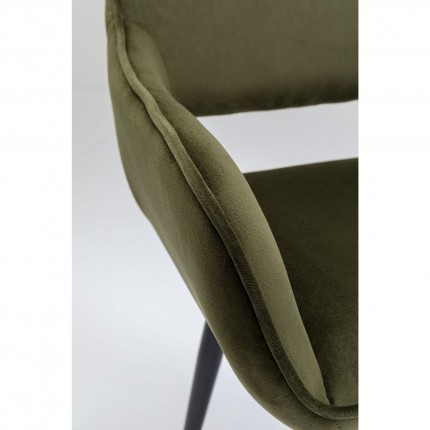 Chair with armrests San Francisco Dark Green Kare Design