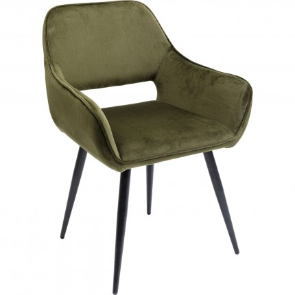 Chair with armrests San Francisco Dark Green Kare Design