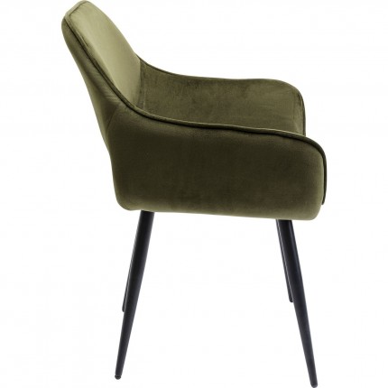 Chair with armrests San Francisco Dark Green Kare Design