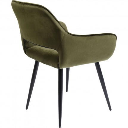 Chair with armrests San Francisco Dark Green Kare Design