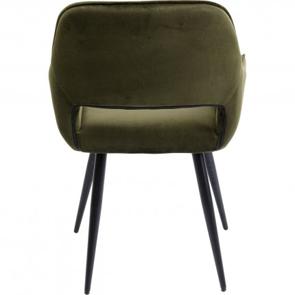 Chair with armrests San Francisco Dark Green Kare Design