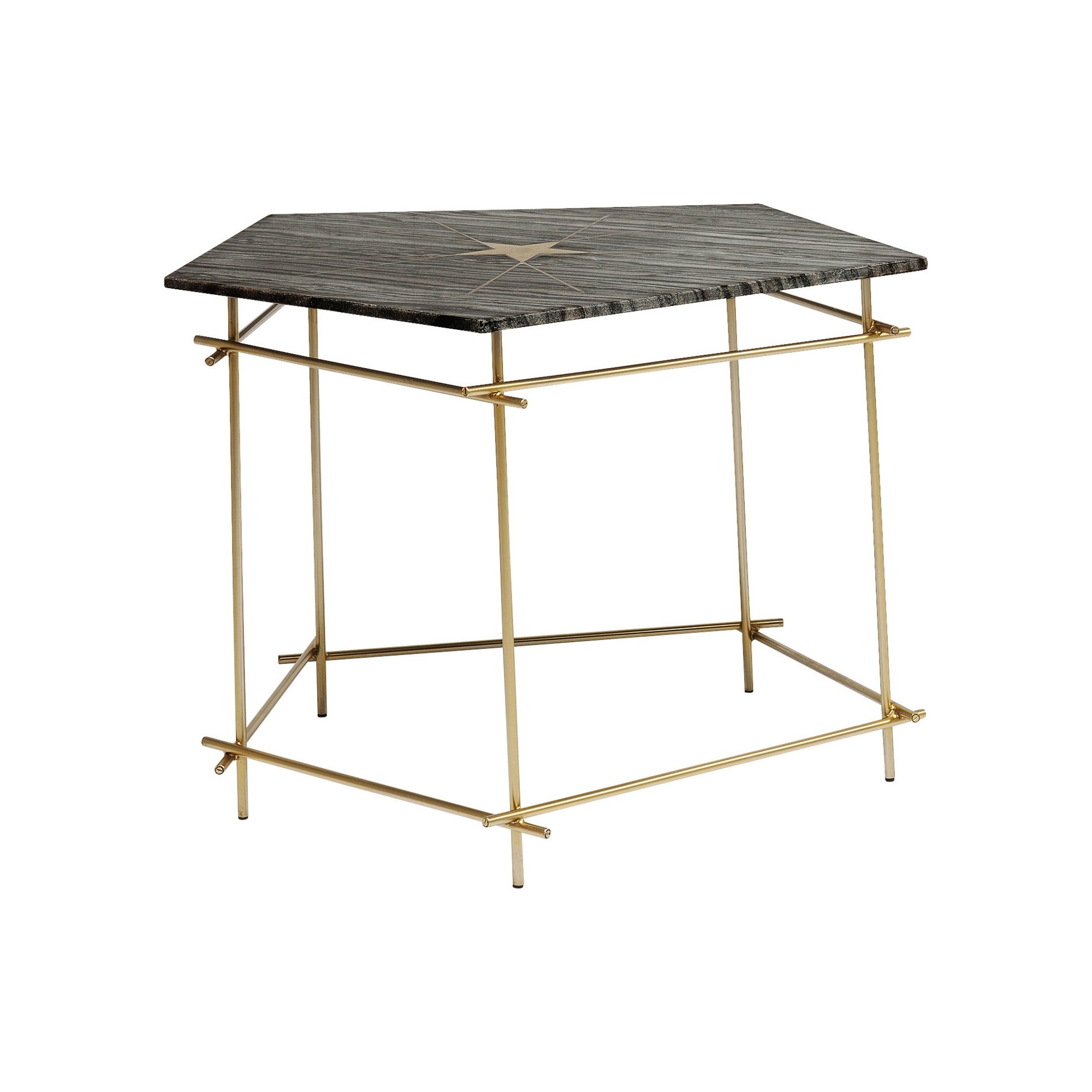 Table d'appoint Mystic Pentagon grise 52cm Kare Design